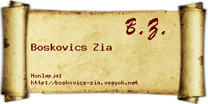 Boskovics Zia névjegykártya